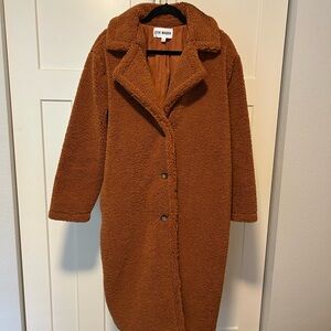 Steve Madden Women's Brown Teddy Coat